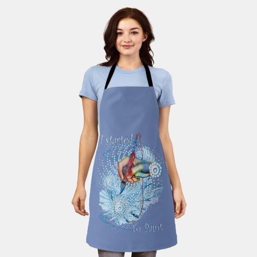 Tablier Vibration bleue Abstraite (Porté)