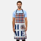 Tablier Vichy buffle tournesol "Accueil" (Porté)