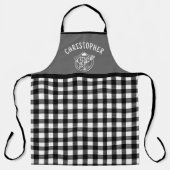 Tablier Vichy Nom personnalisé Roi du Grill (Recto)