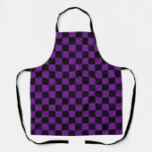 Tablier Vichy rustique, violet et noir (Recto)
