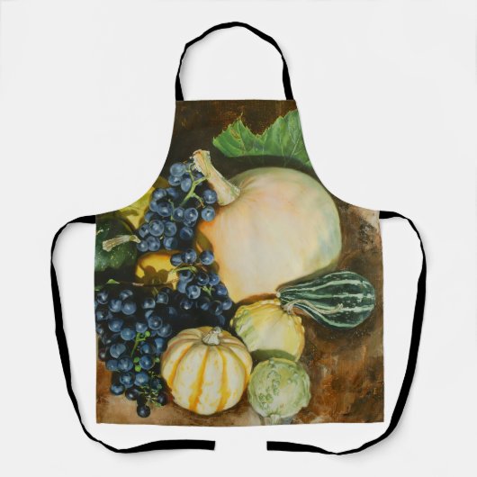 Tablier Vie morte de récolte d'automne avec Citrouilles, G (Recto)