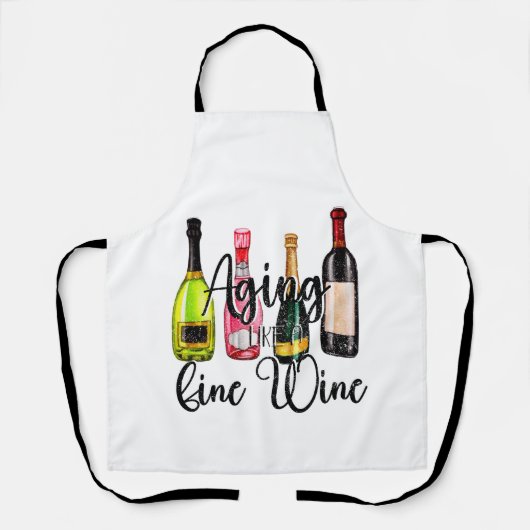 Tablier Vieillir comme un vin fin (Recto)