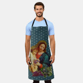 Tablier Vierge catholique Marie Bébé Jésus Floral (Porté)