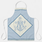 Tablier Vierge Catholique Marie Croix Bleue Lys (Recto)