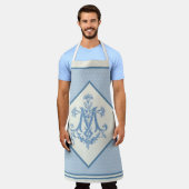 Tablier Vierge Catholique Marie Croix Bleue Lys Apro (Porté)