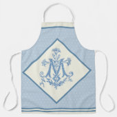 Tablier Vierge Catholique Marie Croix Bleue Lys Apro (Recto)