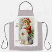 Tablier Vieux anglais Sheepdog Cadeaux de Noël (Recto)