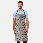 Tablier Vieux Château Brown Pierre Texture (Porté)