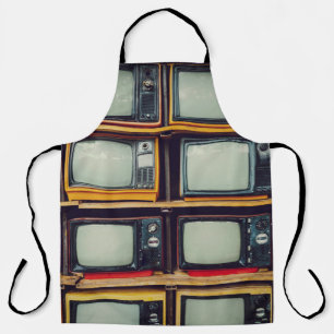 Tablier Vieux écran noir de télévision rétro