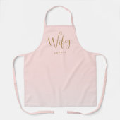 Tablier Viffée de couleur rose pâle simple et personnalisé (Recto)