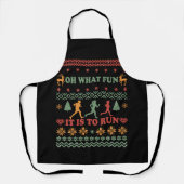 Tablier Vilain pull de Noël vintage course (Recto)