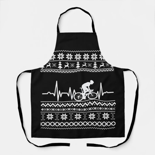 Tablier Vilain pull Joyeux Noël à vélo (Recto)