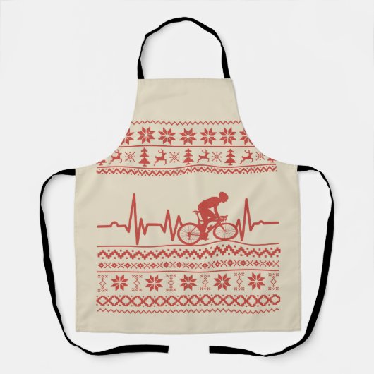 Tablier Vilain pull Joyeux Noël à vélo (Recto)