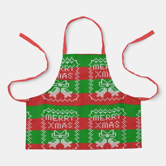 Tablier Vilain pull motif sonnettes Joyeux fils Xmas (Recto)
