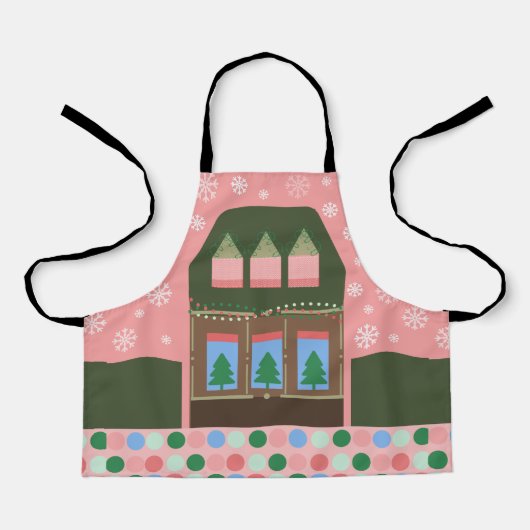 Tablier Village de vacances rose (Recto)