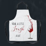 Tablier Vin Amusant Un Peu Rire Beaucoup<br><div class="desc">Un tablier amusant pour tous les chefs, un cadeau parfait pour les hommes et les femmes ce noël, avec un arrière - plan blanc classique, un verre de vin rouge, avec le texte "VINS UN PEU RIRE ALOT". Idéal pour barbecue ou dans la cuisine de la maison! facilement personnalisé avec...</div>