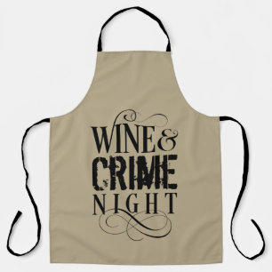 Tablier Vin & Criminalité Night - drôle vrai crime Apron