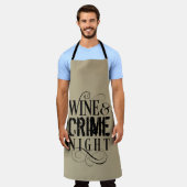 Tablier Vin & Criminalité Night - drôle vrai crime Apron (Porté)