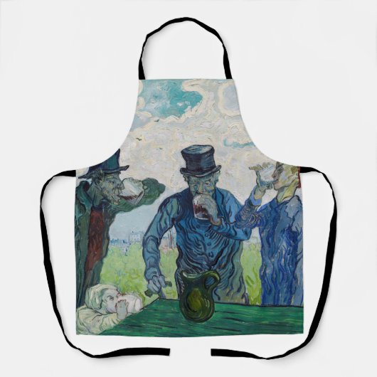 Tablier Vincent van Gogh - Les buveurs, après Daumier (Recto)