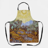Tablier Vincent van Gogh - Oliviers, Ciel Jaune et Soleil (Recto)