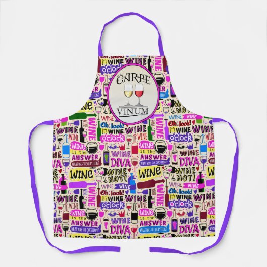 Tablier VINS Humour Saisir le vin Tout-sur Imprimer Tablie (Recto)