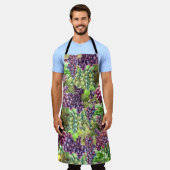 Tablier Vins raisins rouge vert grappes collage sommelier (Porté)