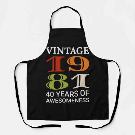 Tablier Vintage 1981 40e anniversaire Devis Idée Anniversa (Recto)