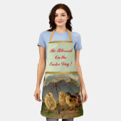 Tablier Vintage 3 poulets Vacances de Pâques (Porté)