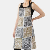 Tablier vintage abstrait doodle motif sans couture. Noir (Insitu)