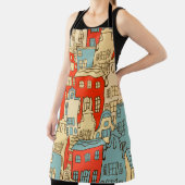 Tablier vintage abstrait ville sans couture motif. (Insitu)