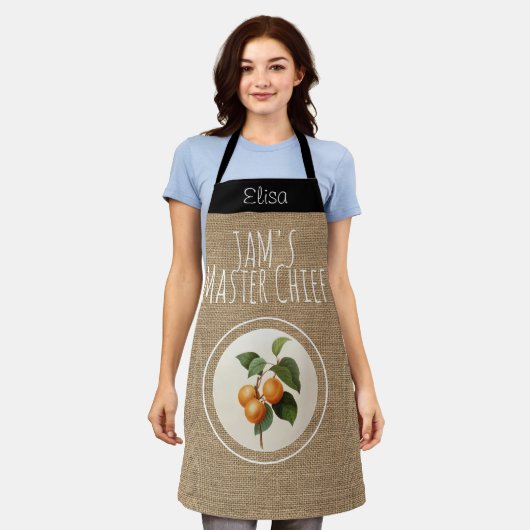 Tablier Vintage Apricot Jam Rustique Apron personnalisé (Porté)
