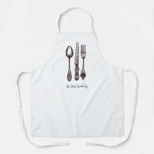 Tablier Vintage Argent Ornate Artisan Alimentation