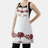 Tablier Vintage Art Nouveau Jardin Rouge Roses (Insitu)