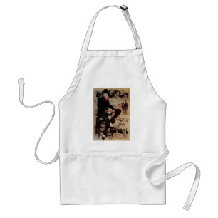 Tablier Vintage Art Nouveau Le Grillon, Homme buvant de la