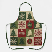 Tablier Vintage, aspect patchwork matelassé Noël rustique (Recto)