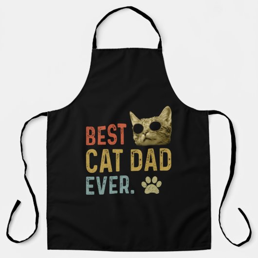 Tablier Vintage Best Cat Dad Ever Family Present (Recto)