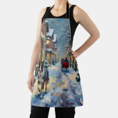 Tablier Vintage Border Collie Snowy Village Christmas (Insitu)