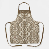 Tablier Vintage Brown Damask Kitchen Design (Recto)