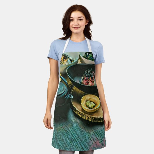 Tablier Vintage cadeau sushi (Porté)