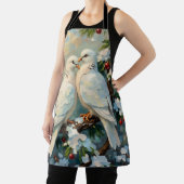 Tablier Vintage Christmas Doves on Snowy Evergreen Branch (Insitu)