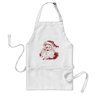 Tablier Vintage Christmas, Retro Jolly Santa Claus in Red