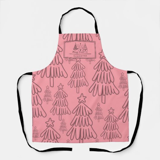 Tablier Vintage classique Motif-arbre de Noël (3) (Recto)