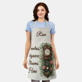 Tablier Vintage Clock Surrounded by Roses and Vines (Porté)