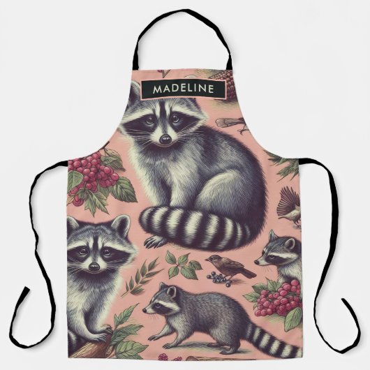 Tablier Vintage Cute Racoon (Recto)