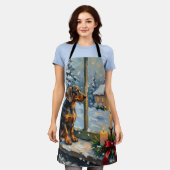 Tablier Vintage Dachshund by Cozy Christmas Window (Porté)