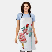 Tablier Vintage dame de Noël 1950 (Porté)