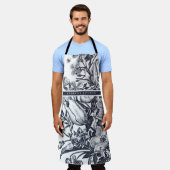 Tablier Vintage Elegant Floral Navy & blanc (Porté)