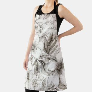 Tablier Vintage Floral Sepia Motif (11)