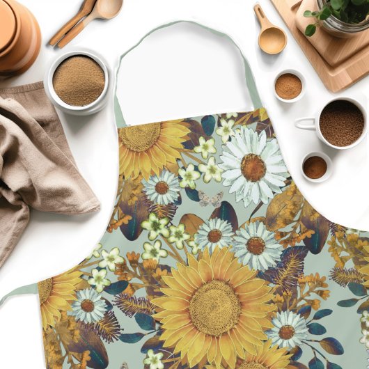 Tablier Vintage floral tournesol femmes Apron