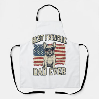 Tablier Vintage Frenchie Papa Drapeau Américain